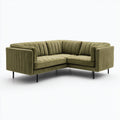 Sofá rinconero - Tela acanalada - 260x170x85 cm - Verde - Diseño minimalista