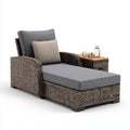 Tumbona de jardín ratán sintético 205x78x72 cm - gris - diseño moderno - para exterior