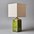 Lámpara de mesa cerámica 24x24x40 cm - verde - marfil - adecuada para salón - dormitorio - diseño decorativo