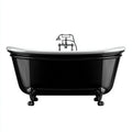 Bañera de hierro fundido 165x72x78 cm - negro-blanco - estilo clásico con patas apta para baño