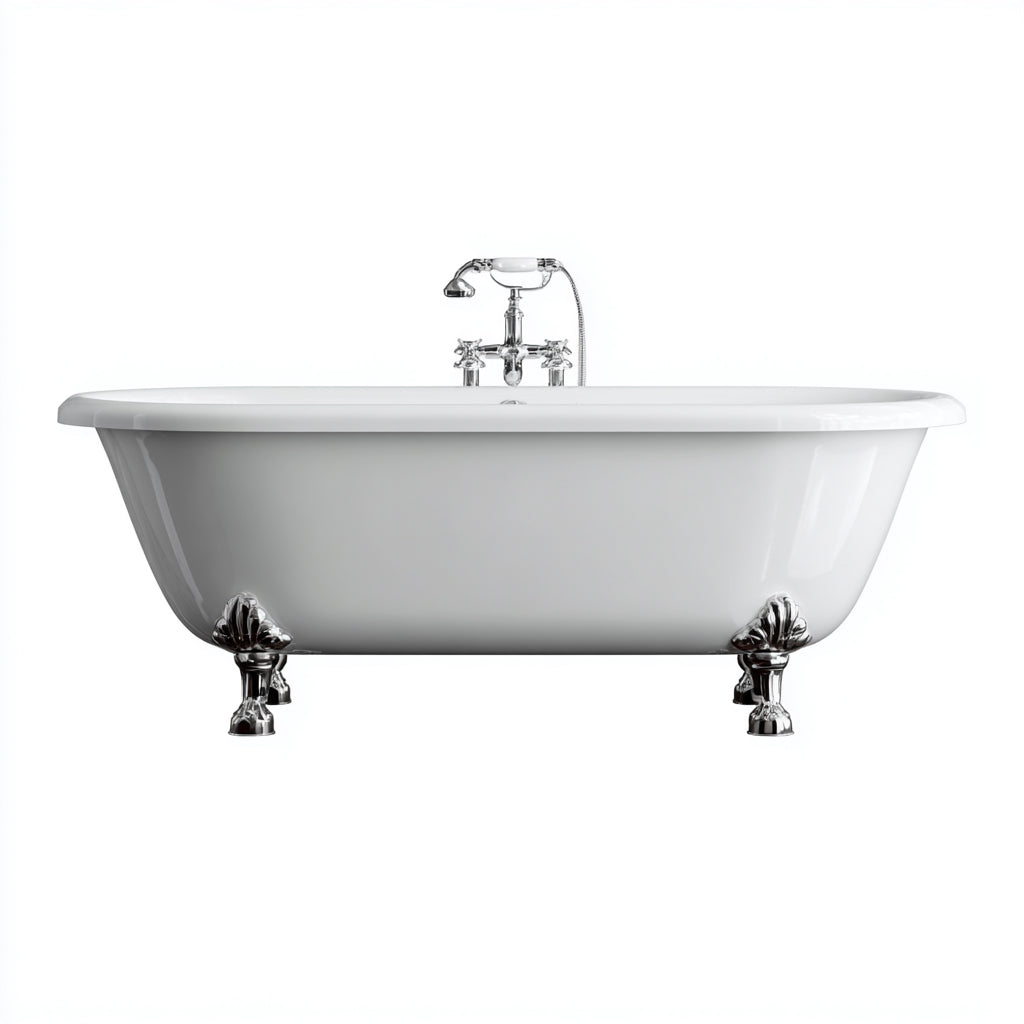 Bañera - Acrílico - 168x72x61 cm - Blanco - Apto para baño - Estilo clásico