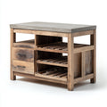 Zapateros madera y superficie cemento 90x45x80 cm - madera natural-gris - diseño rústico