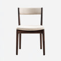 Silla de comedor de madera maciza con asiento y respaldo tapizados 48x45x82 cm - madera oscura - beige - apto para comedor - diseño moderno