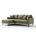 Sofá rinconero pana 252x160x86 cm - verde oliva - diseño contemporáneo