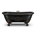 Bañera de hierro fundido 168x74x79 cm - negro - diseño clásico con patas ornamentadas apta para baño