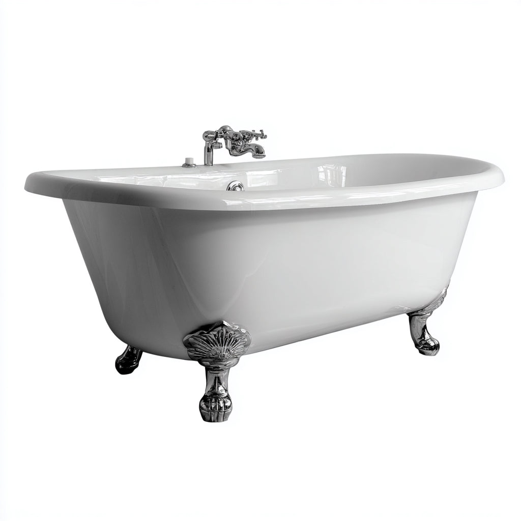 Bañera - Acrílico - 170x75x62 cm - Blanco - Apto para baño - Estilo clásico