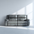 Sofá de 2 plazas - cuero auténtico - 170x97x103 cm - gris - diseño contemporáneo
