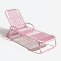 Tumbona de jardín metal 193x63x38 cm - rosa - diseño moderno - para exterior