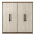 Armario de madera 180x55x200 cm - roble claro - diseño moderno de cuatro puertas - apto para dormitorio