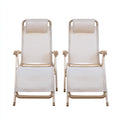 Tumbonas de jardín metal y tejido 186x60x94 cm - beige - para exterior - estilo moderno