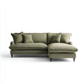 Sofá rinconero tapizado 262x158x88 cm - verde oliva - diseño moderno para salón