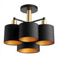 Lámpara de techo - metal - 42x24 cm - negro-dorado - diseño moderno