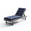 Tumbona de jardín metal-ratán sintético 198x66x90 cm - azul-gris - diseño reclinable