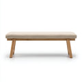 Banco de entrada madera y tela 112x40x47 cm - beige - madera - diseño moderno apto para recibidor