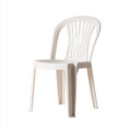 Silla de jardín plástico 46x50x88 cm - blanco - estilo sencillo apta para exterior