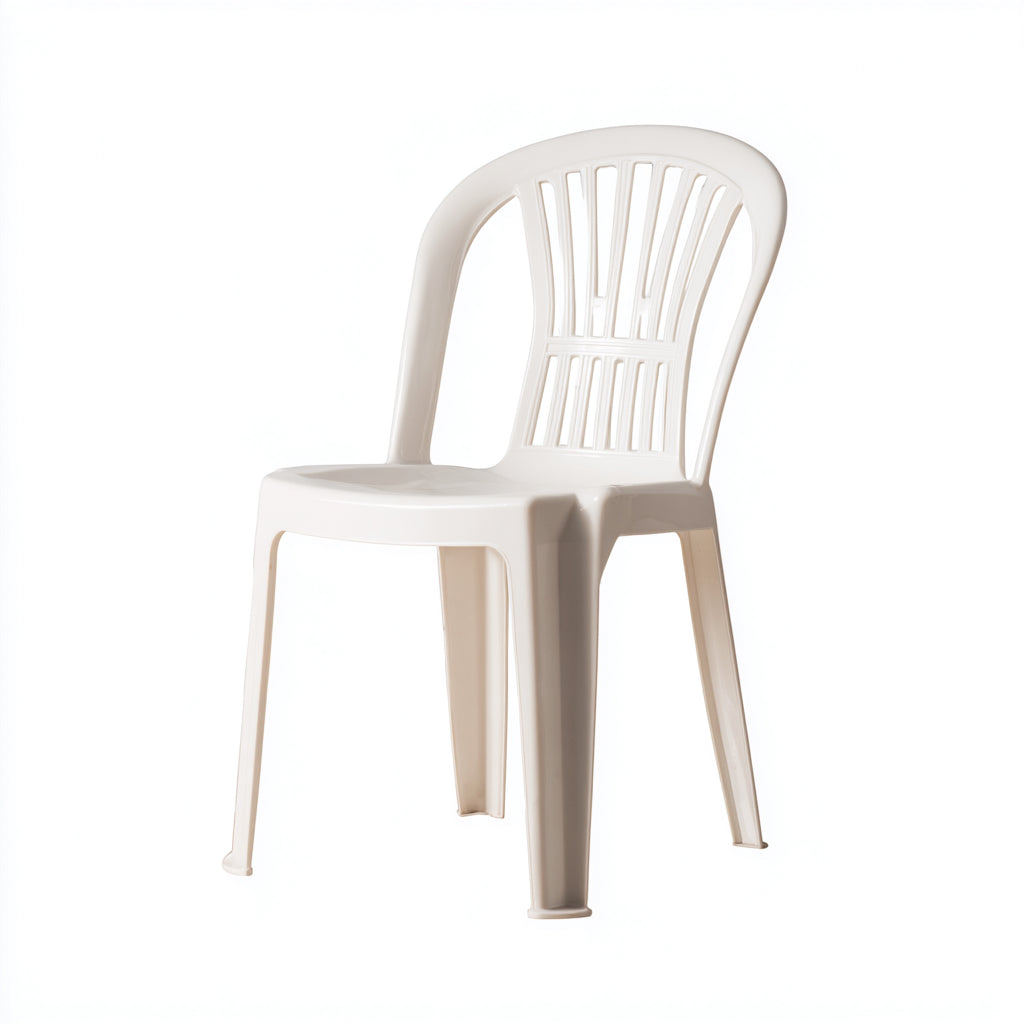 Silla de jardín plástico 46x50x88 cm - blanco - estilo sencillo apta para exterior