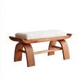 Banco de entrada madera tapizado beige 95x38x48 cm - diseño artesanal para recibidor