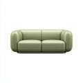 Sofá de 2 plazas - cuero auténtico - 182x94x78 cm - verde oliva claro - diseño contemporáneo