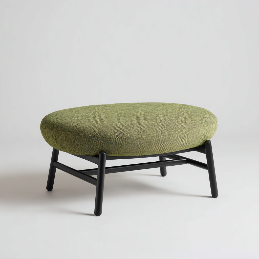 Reposapiés - tela-metal - 80x55x40 cm - verde-negro - estilo moderno