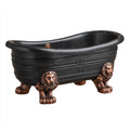 Bañera acrílica 168x70x77 cm - negro-cobre - diseño clásico con patas de león apta para baño