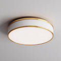 Lámpara de techo - metal-plástico - 34x34x8 cm - oro-blanco - estilo moderno