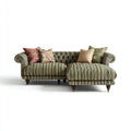 Sofá rinconero tela estampada 265x175x90 cm - verde estampado - estilo clásico
