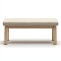 Banco de entrada madera y tela 110x40x47 cm - beige - madera - diseño moderno apto para recibidor