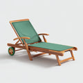 Tumbona de jardín madera 198x64x92 cm - verde-madera - diseño reclinable