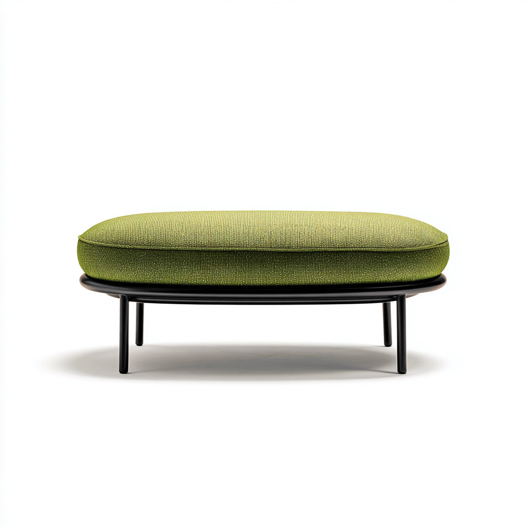 Reposapiés - tela-metal - 90x60x32 cm - verde-negro - estilo moderno