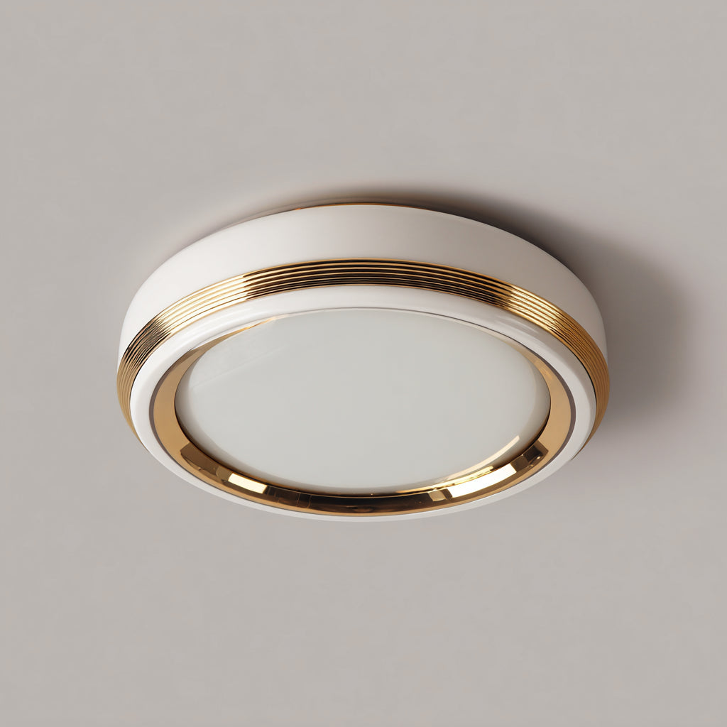 Lámpara de techo - metal-plástico - 28x28x9 cm - oro-blanco - estilo moderno
