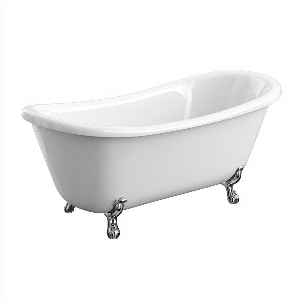 Bañera - Acrílico - 168x72x63 cm - Blanco - Apto para baño - Estilo clásico
