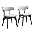 Silla de comedor tapizada en tela gris claro con estructura de madera negra 46x51x80 cm - diseño moderno estilo escandinavo para comedor
