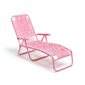 Tumbona de jardín metal 186x60x92 cm - rosa - diseño reclinable