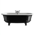 Bañera acrílica 167x73x70 cm - negro-blanco - diseño clásico con base elevada apta para baño