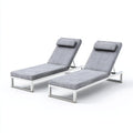 Tumbonas de jardín metal y tejido 202x65x35 cm - gris - para exterior - estilo moderno