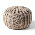 Reposapiés - algodón - 50x50x45 cm - beige - estilo artesanal