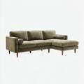 Sofá rinconero tapizado 258x154x87 cm - verde oliva - diseño moderno para salón