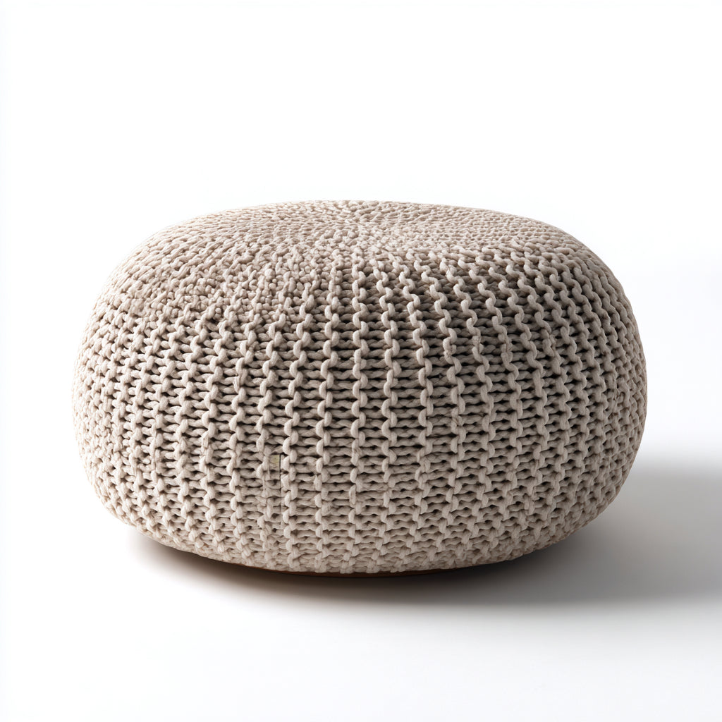Reposapiés - algodón - 60x60x35 cm - beige - estilo natural