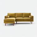 Sofá rinconero terciopelo 254x150x83 cm - amarillo - estilo clásico moderno