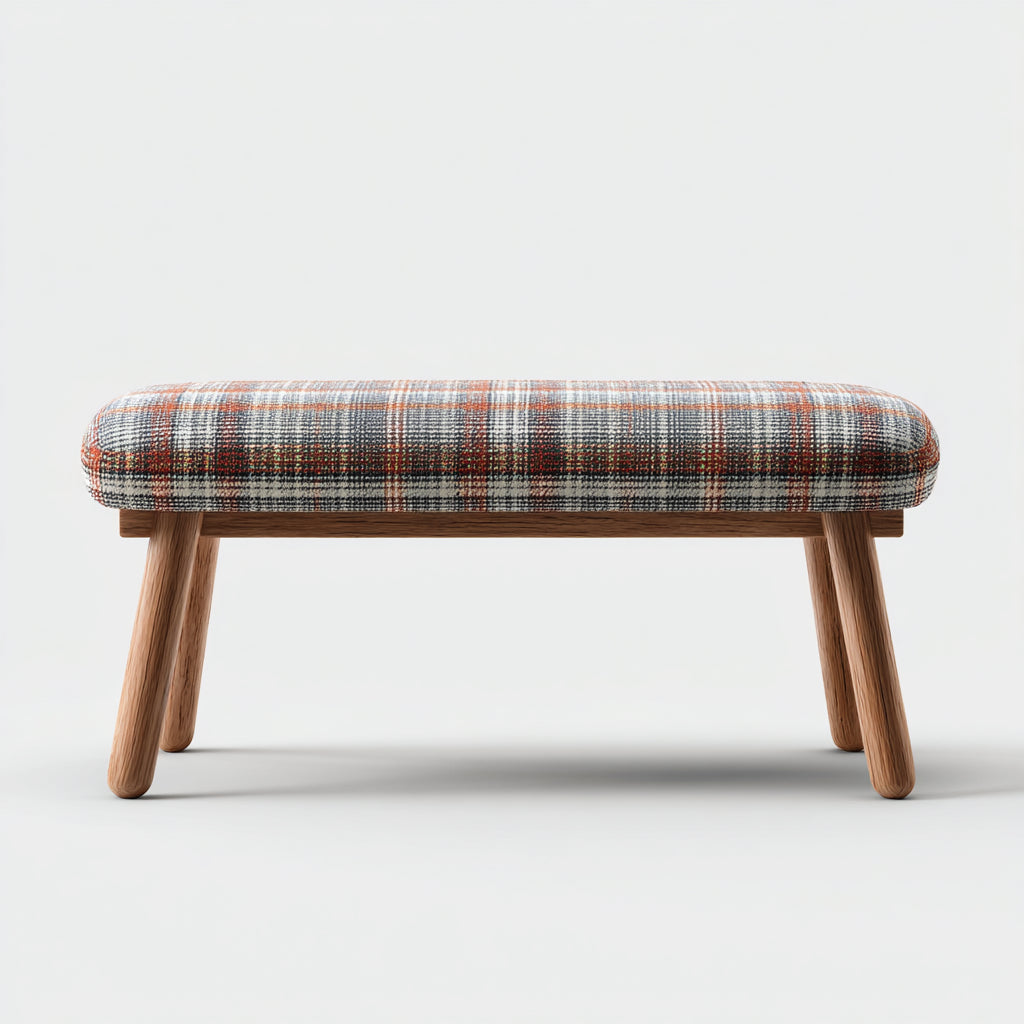 Banco de entrada madera y tela 100x40x45 cm - multicolor - madera - diseño moderno apto para recibidor