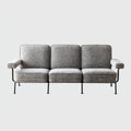 Sofá de 3 plazas-tela tejida-188x82x87 cm-gris-estilo minimalista moderno