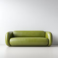 Sofá de 2 plazas - cuero auténtico - 178x90x78 cm - verde oliva - diseño contemporáneo