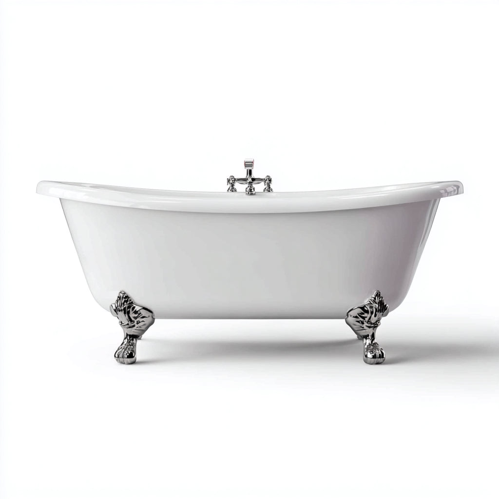 Bañera - Acrílico - 165x72x62 cm - Blanco - Apto para baño - Estilo clásico