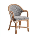 Silla de jardín ratán natural 55x56x84 cm - negro-blanco-natural - estilo bistró apta para exterior