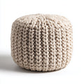 Reposapiés - algodón - 50x50x45 cm - beige - estilo bohemio
