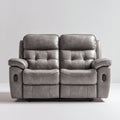 Sofá de 2 plazas - cuero auténtico - 168x98x104 cm - gris - reclinable eléctrico