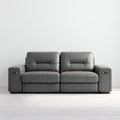 Sofá de 2 plazas - cuero auténtico - 175x100x103 cm - gris - reclinable eléctrico