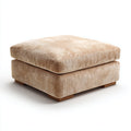 Reposapiés - terciopelo-madera - 90x90x45 cm - beige - estilo moderno