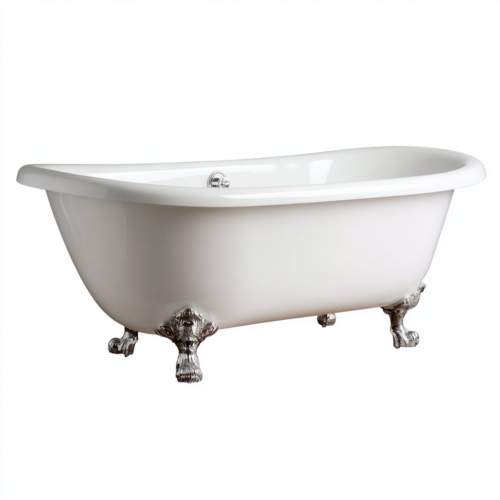 Bañera - Acrílico - 169x74x61 cm - Blanco - Apto para baño - Estilo clásico