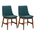 Silla de comedor tapizada en tela azul petróleo con estructura de madera oscura 48x55x83 cm - diseño contemporáneo de estilo escandinavo para comedor